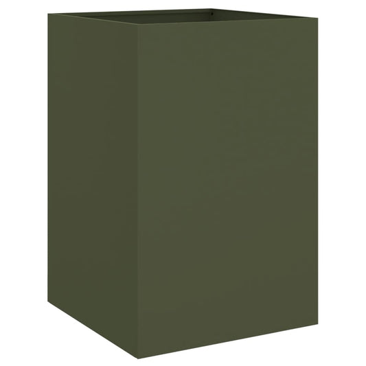 Planter Olive Green 52x48x75 cm Steel Planter Olive Green 52x48x75 cm Steel