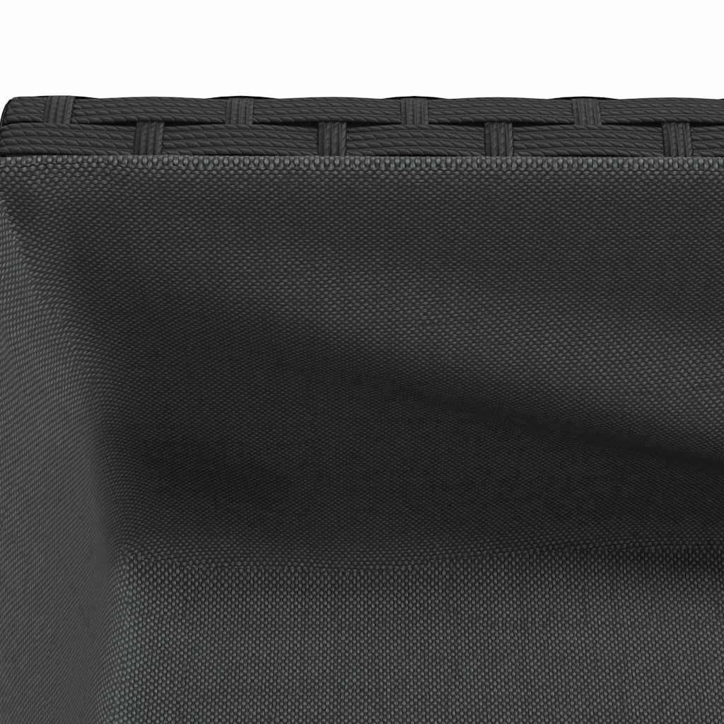 Garden Planters with Shelf 2 pcs Black 90x40x75 cm Poly Rattan