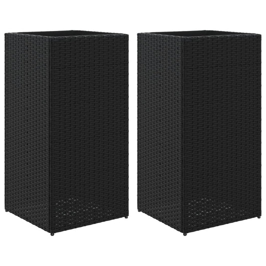 Garden Planters 2 pcs Black 40x40x80 cm Poly Rattan Garden Planters 2 pcs Black 40x40x80 cm Poly Rattan