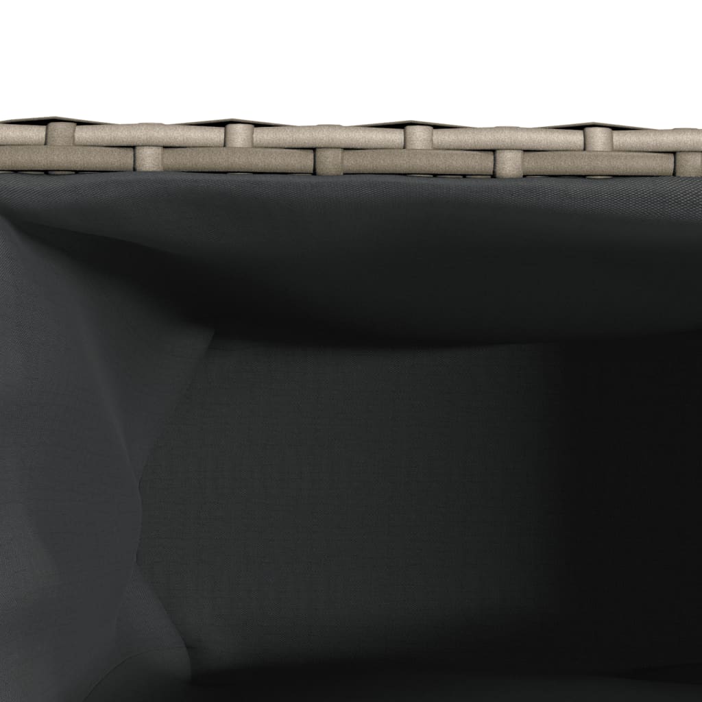 Garden Planters with 3 Pots 2 pcs Grey 105x30x32 cm Poly Rattan