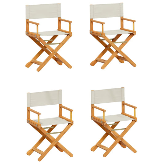 4 Piece Folding Chairs Cream White Fabric 4 Piece Folding Chairs Cream White Fabric