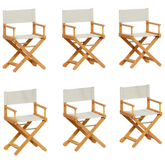 6 Piece Folding Chairs Cream White Fabric 6 Piece Folding Chairs Cream White Fabric