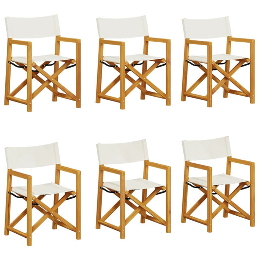 6 Piece Folding Garden Chairs Cream White Fabric 6 Piece Folding Garden Chairs Cream White Fabric