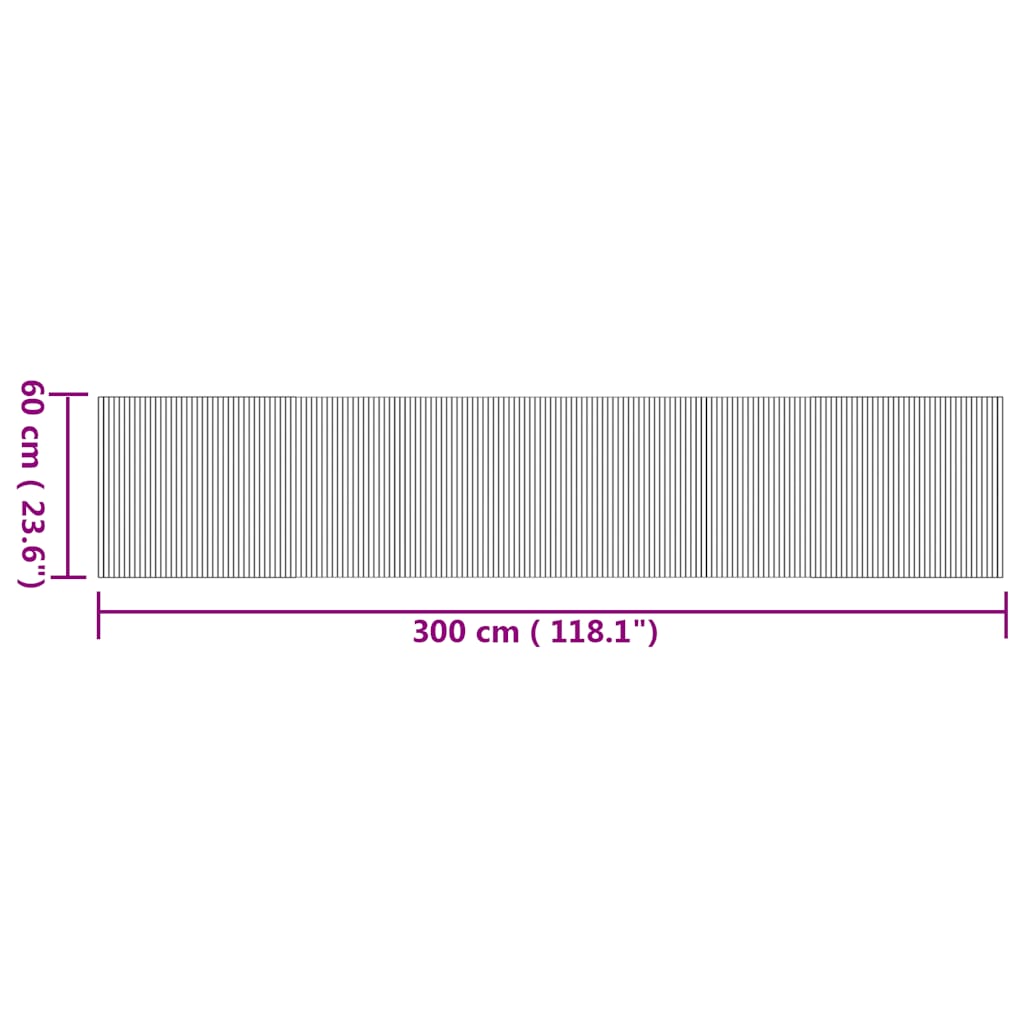 Rug Rectangular Nature 60x300 cm Bamboo