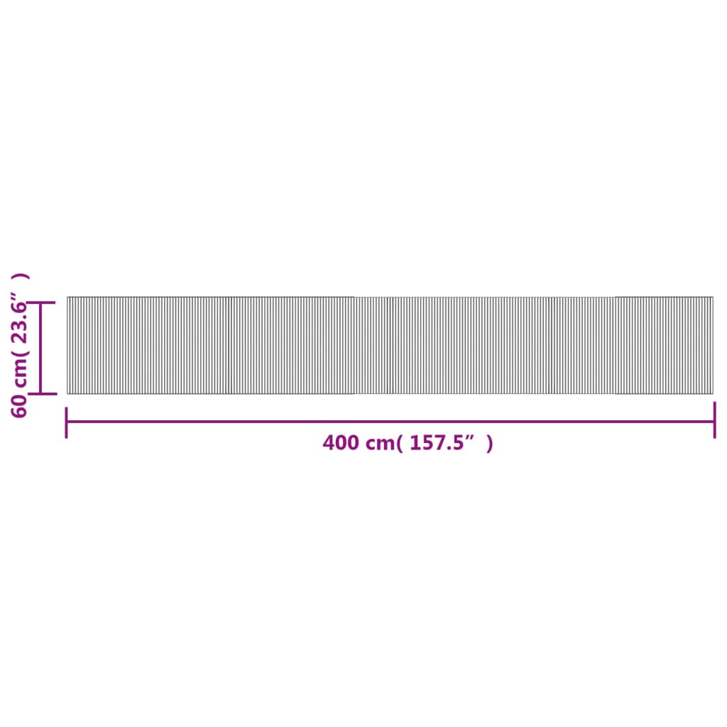 Rug Rectangular Brown 60x400 cm Bamboo