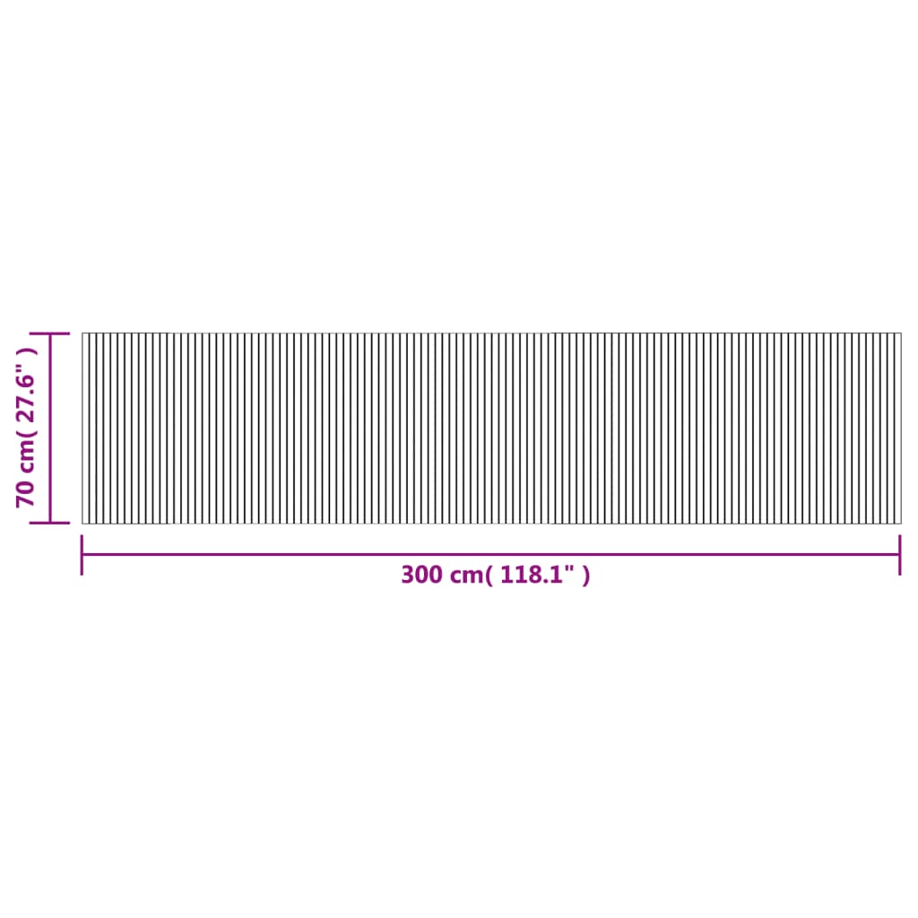 Rug Rectangular Light Nature 70x300 cm Bamboo