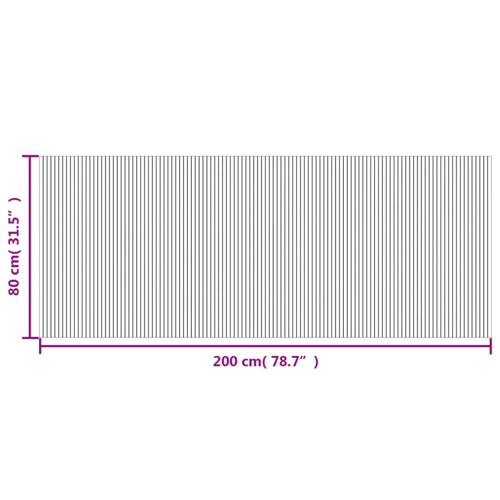 Rug Rectangular Light Nature 80x200 cm Bamboo