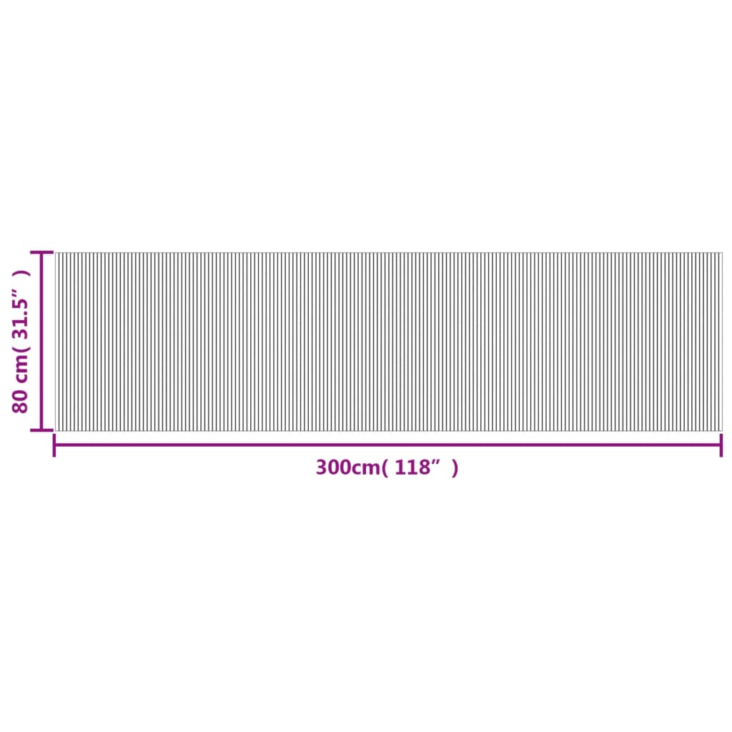Rug Rectangular Light Nature 80x300 cm Bamboo