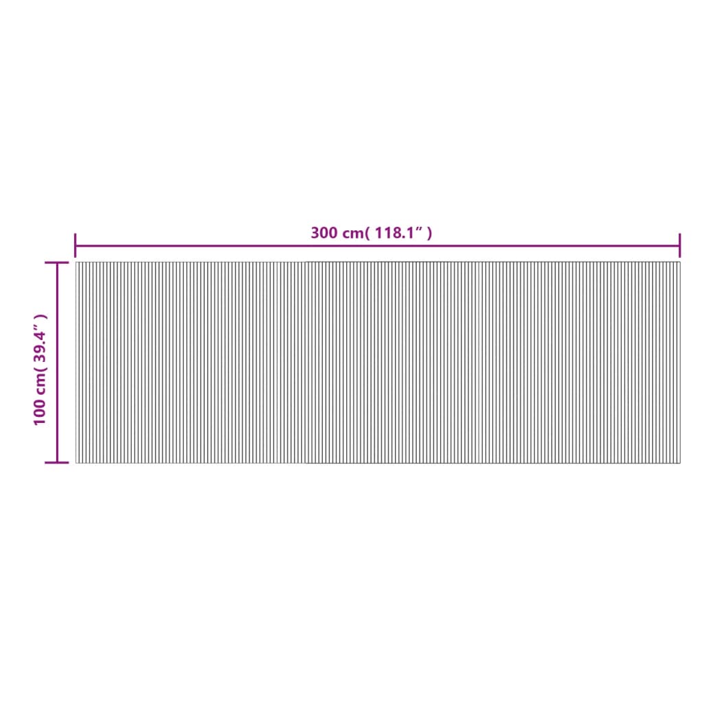 Rug Rectangular Brown 100x300 cm Bamboo