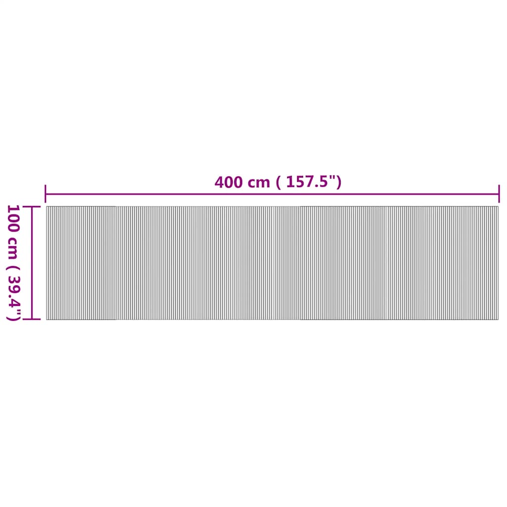 Rug Rectangular Natural 100x400 cm Bamboo
