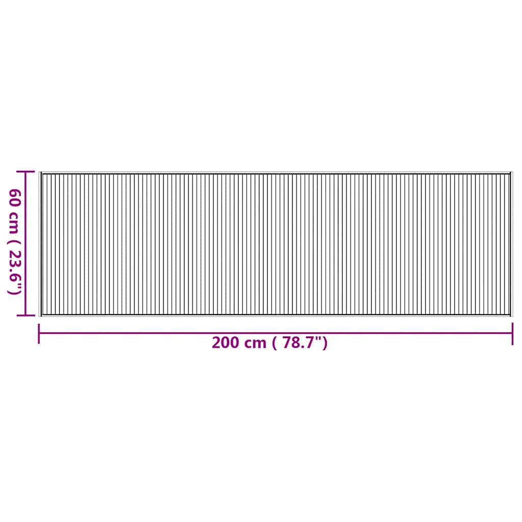 Rug Rectangular Natural60x200 cm Bamboo