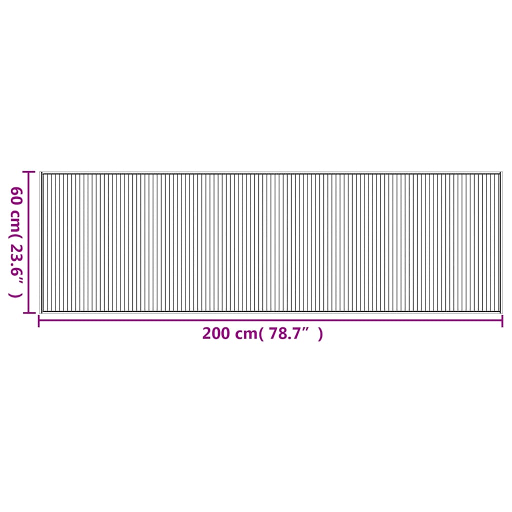 Rug Rectangular Brown60x200 cm Bamboo