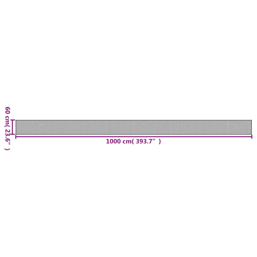 Rug Rectangular Grey60x1000 cm Bamboo