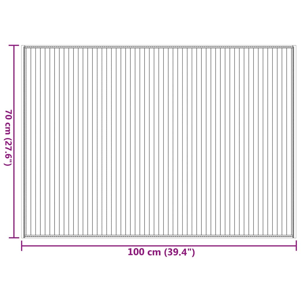 Rug Rectangular Black70x100 cm Bamboo