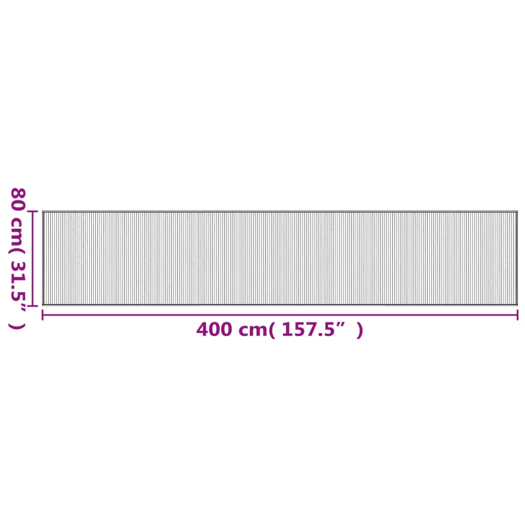 Rug Rectangular Light Natural 80x400 cm Bamboo