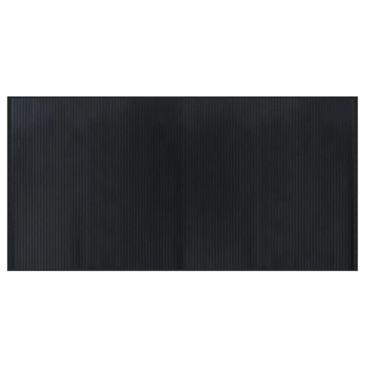 Rug Rectangular Black100x200 cm Bamboo Rug Rectangular Black100x200 cm Bamboo