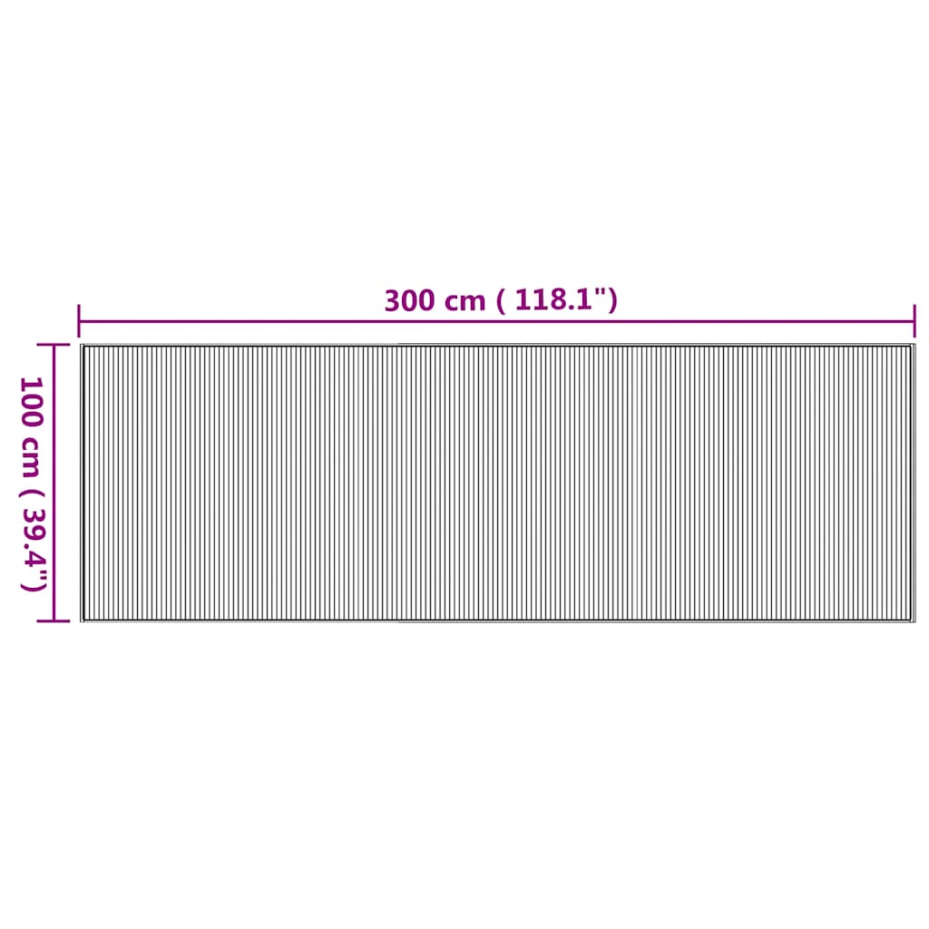 Rug Rectangular Natural100x300 cm Bamboo