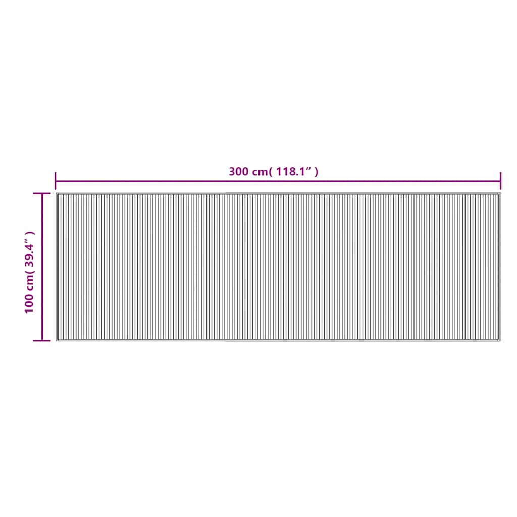 Rug Rectangular Brown 100x300 cm Bamboo