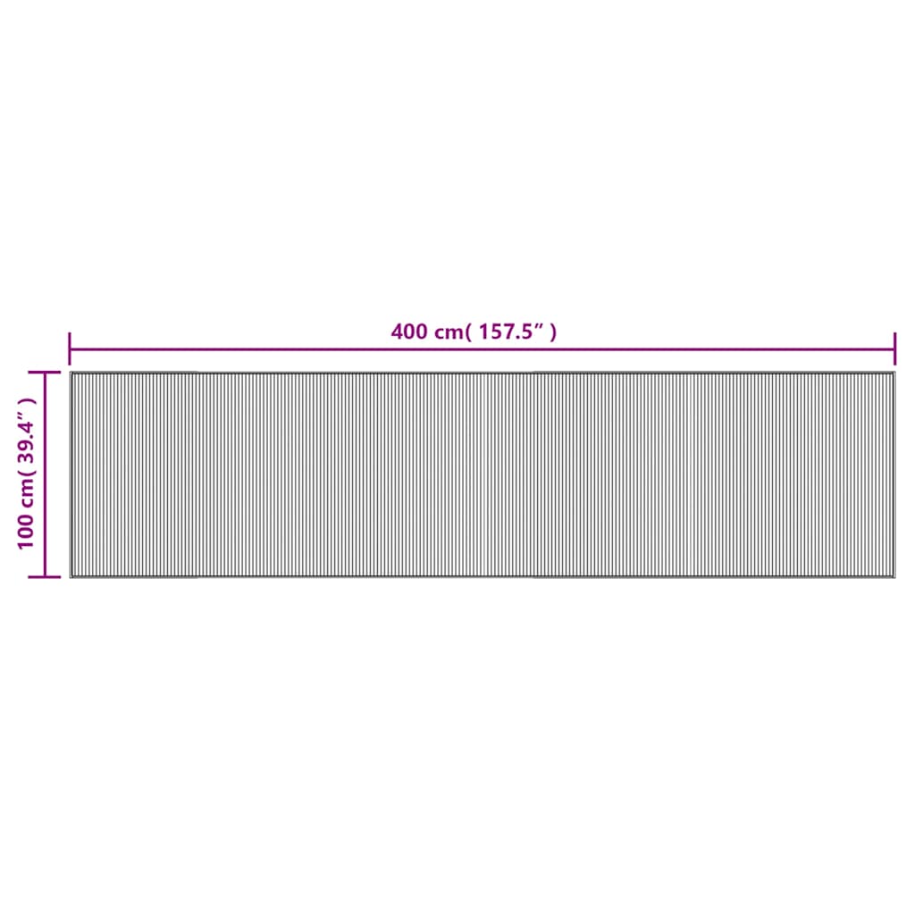 Rug Rectangular Brown100x400 cm Bamboo