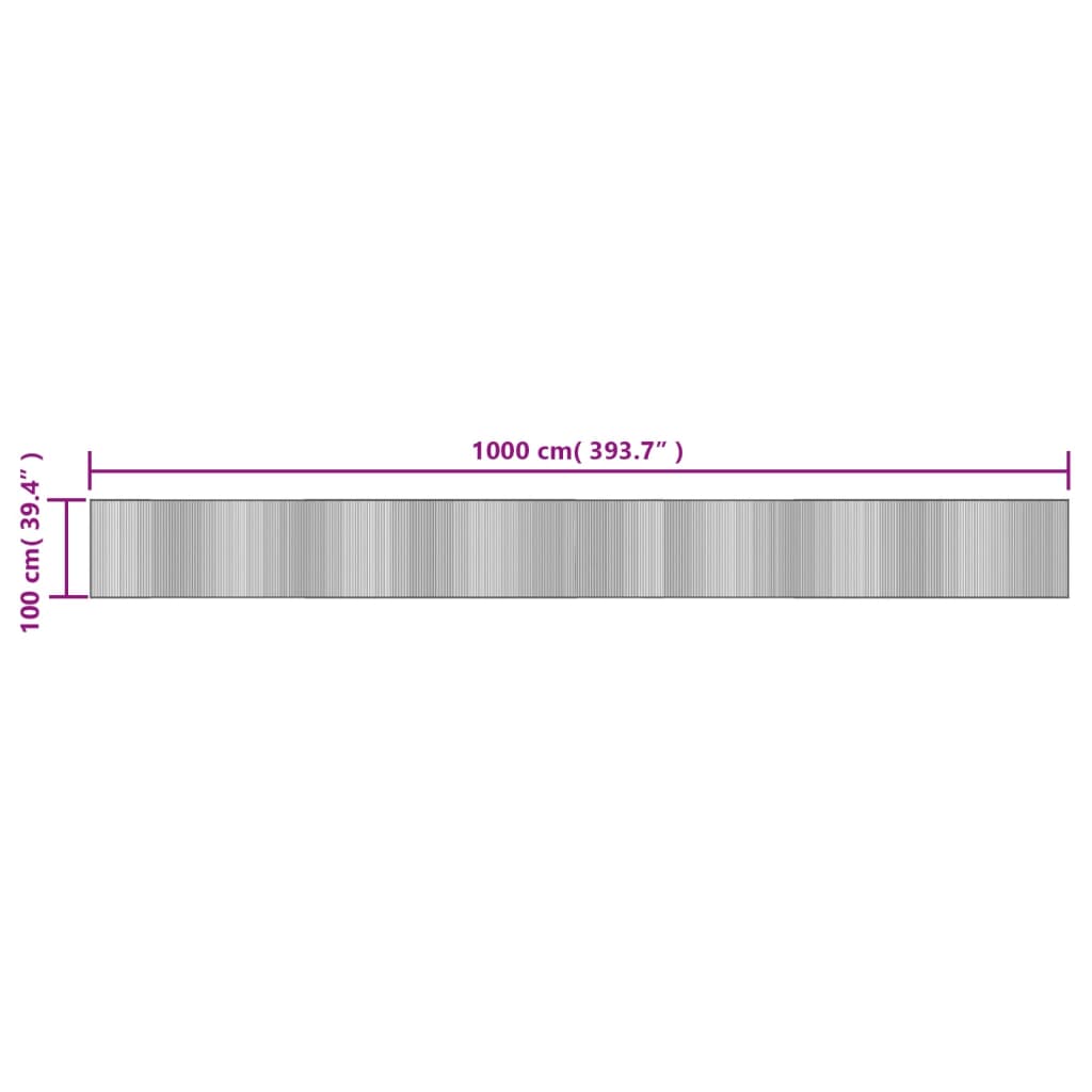 Rug Rectangular Grey 100x1000 cm Bamboo