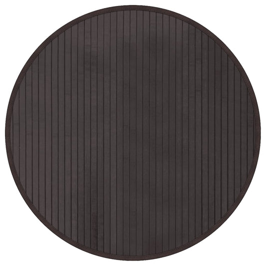 Rug Round Dark Brown60 cm Bamboo Rug Round Dark Brown60 cm Bamboo