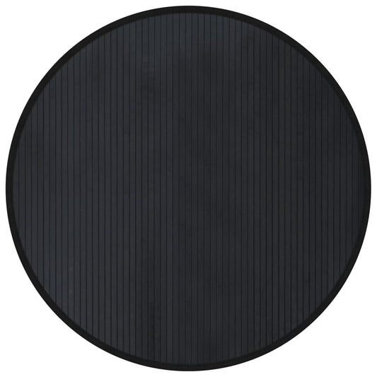 Rug Round Black100 cm Bamboo Rug Round Black100 cm Bamboo