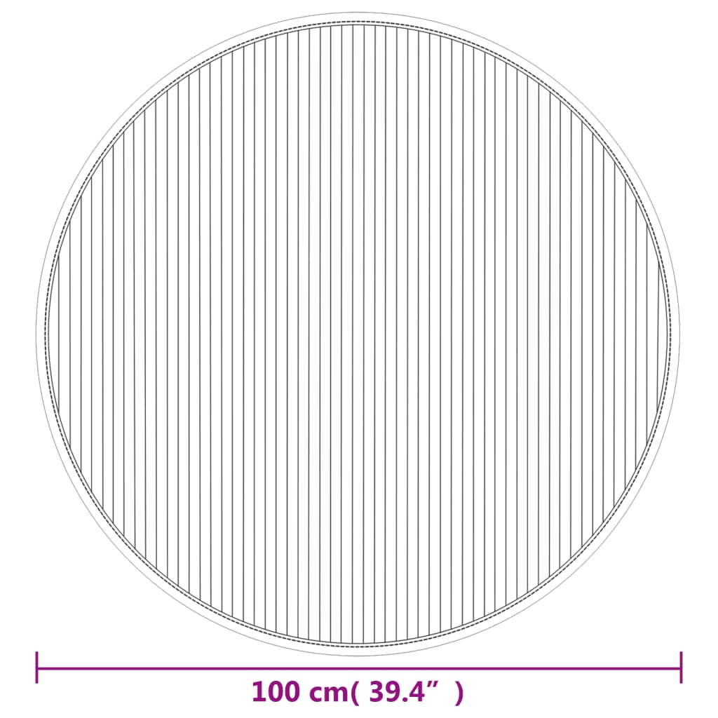 Rug Round Grey100 cm Bamboo