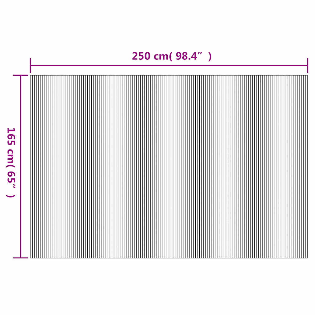 Room Divider Brown Width 250 cm Height 165 cm Bamboo