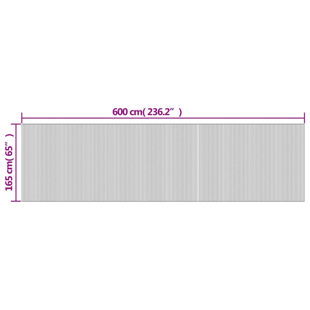 Room Divider Light Natural Width 600 cm Height 165 cm Bamboo