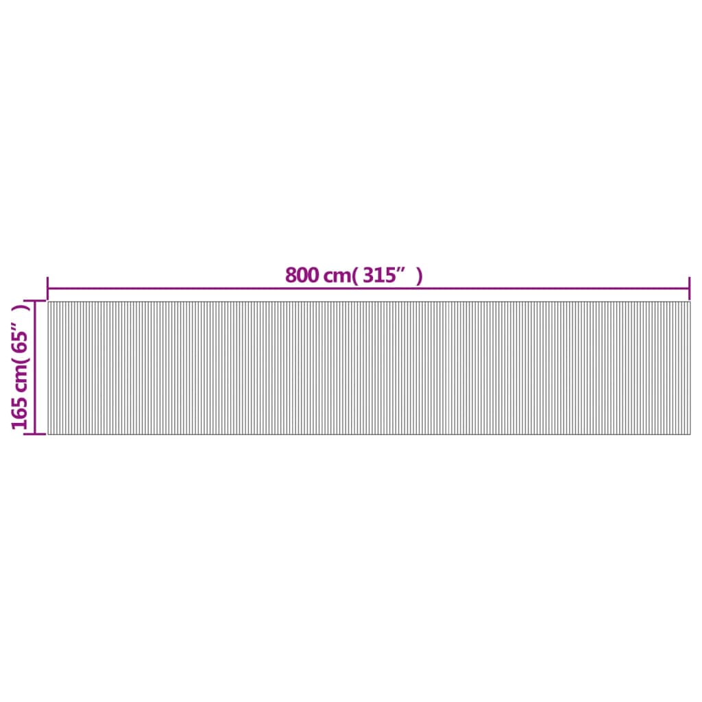 Room Divider Dark Brown Width 800 cm Height 165 cm Bamboo