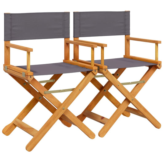 Folding Director Chairs 2 pcs Dark Grey Fabric Folding Director Chairs 2 pcs Dark Grey Fabric