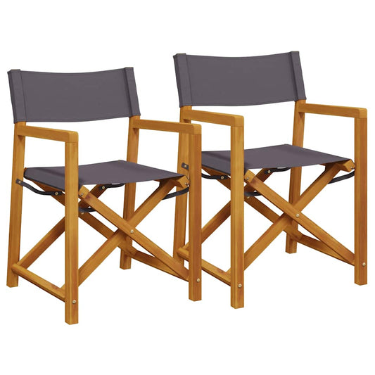 Folding Director Chairs 2 pcs Dark Grey Fabric Folding Director Chairs 2 pcs Dark Grey Fabric