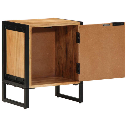 Bedside Table Brown 40 x 30 x 50 cm Solid Acacia Wood and Metal Bedside Table Brown 40 x 30 x 50 cm Solid Acacia Wood and Metal