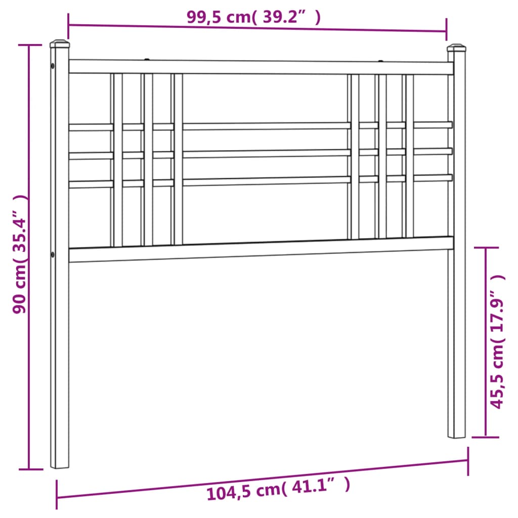 Metal Replace Headboard White 100cm