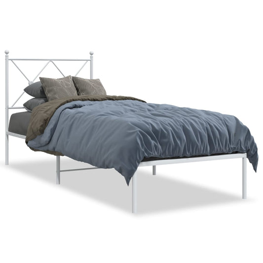 Bed Frame | White | Powder-Coated Steel | Single | Bed Frame Bed Frame | White | Powder-Coated Steel | Single | Bed Frame