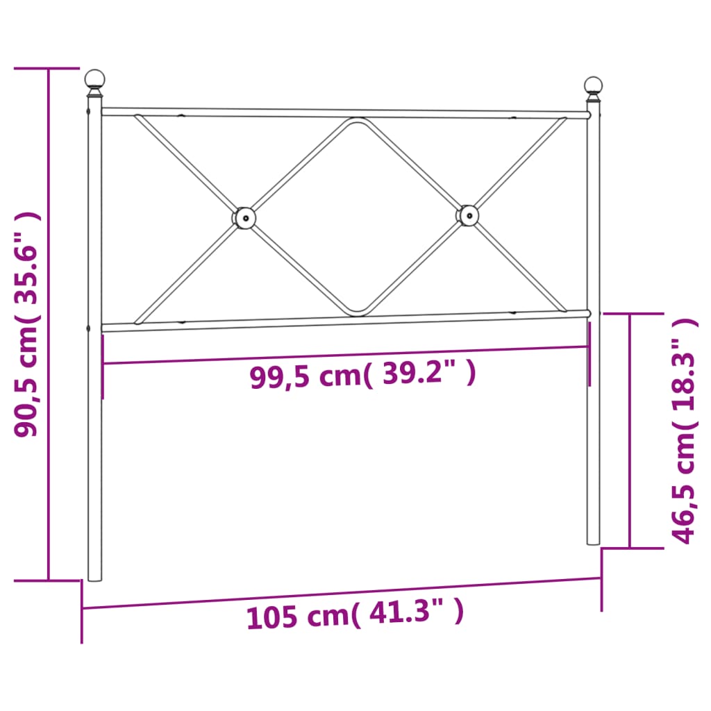 Metal Replace Headboard White 100cm