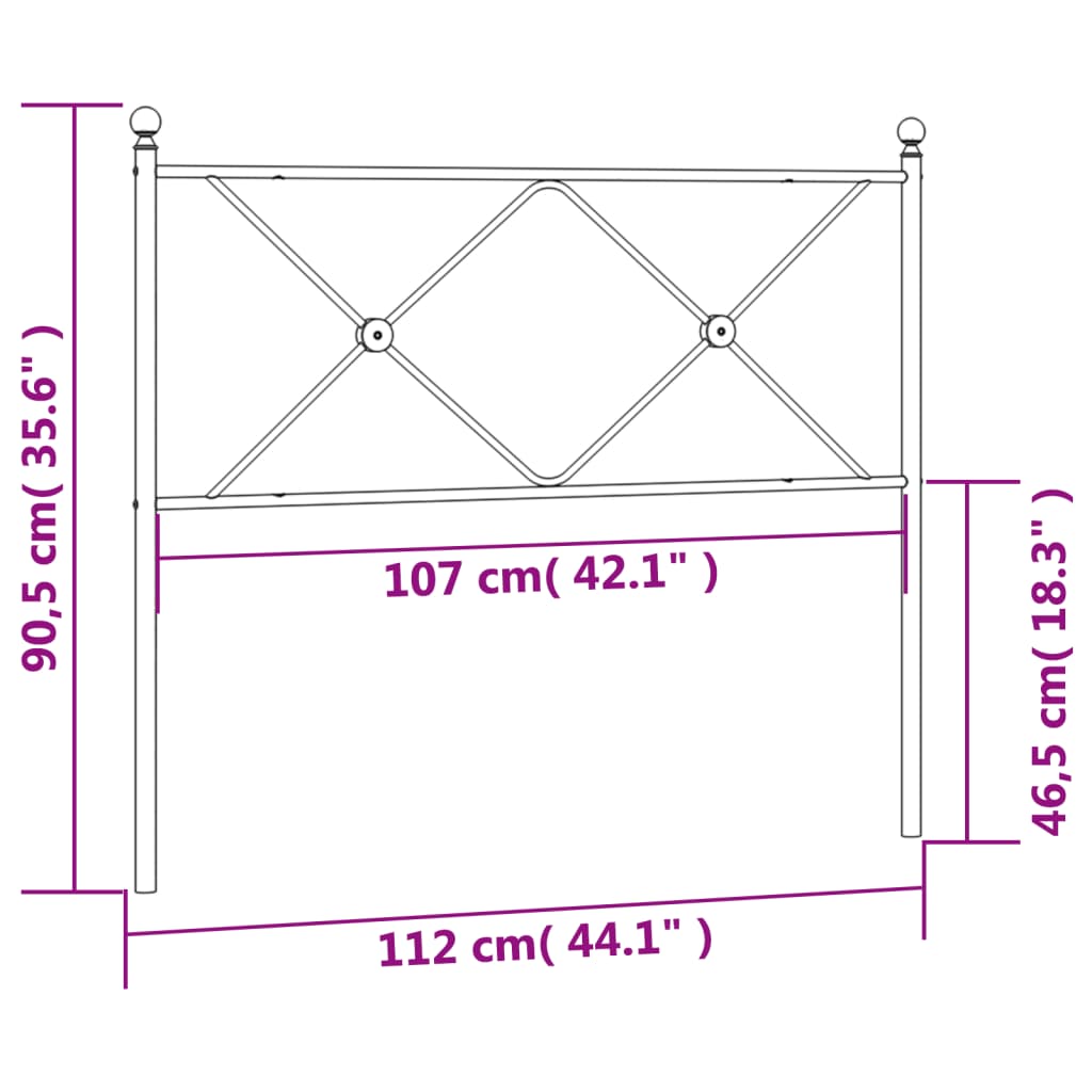 Metal Replace Headboard White 107cm