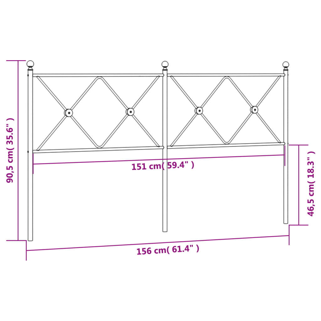 Metal Replace Headboard White 150cm