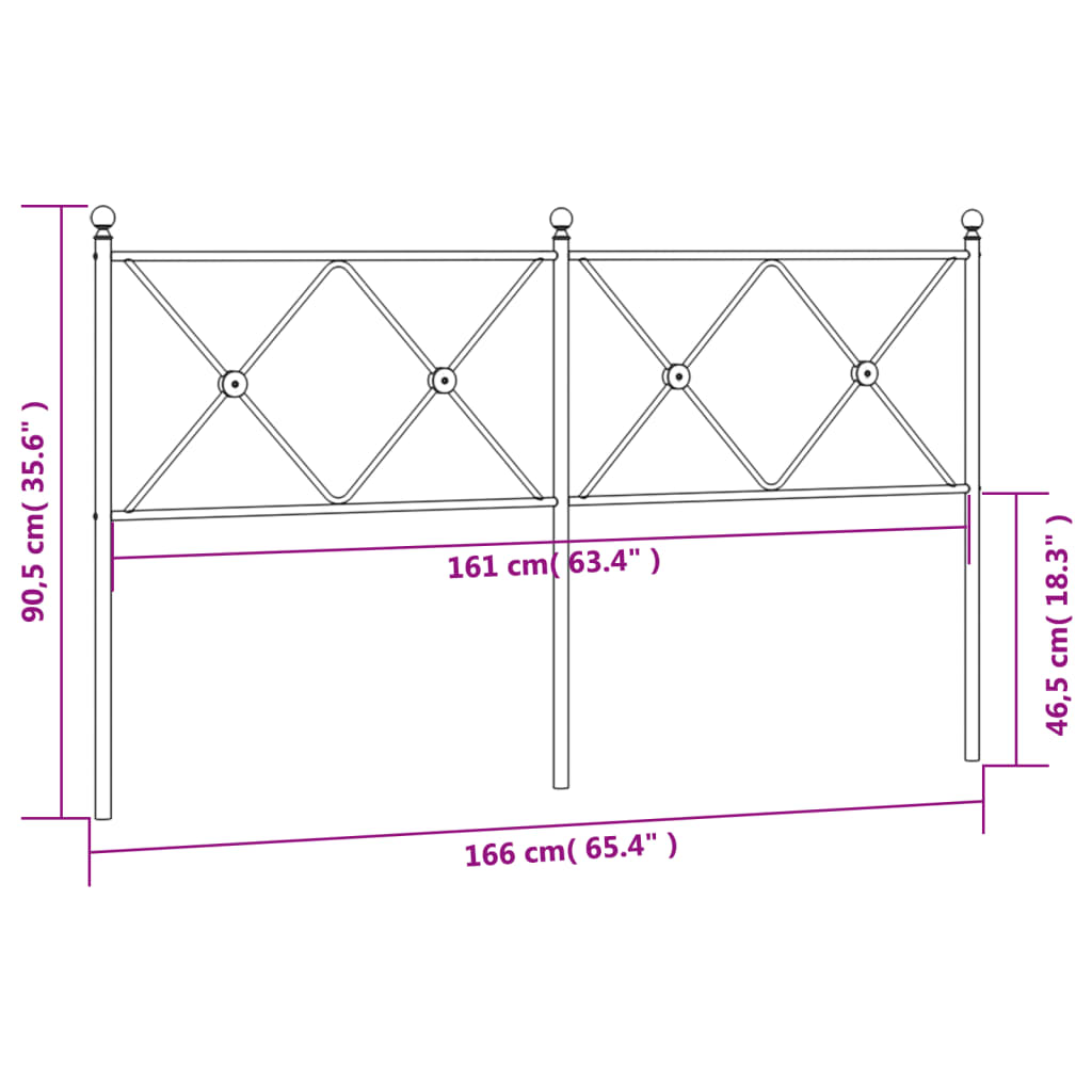 Metal Replace Headboard White 160cm