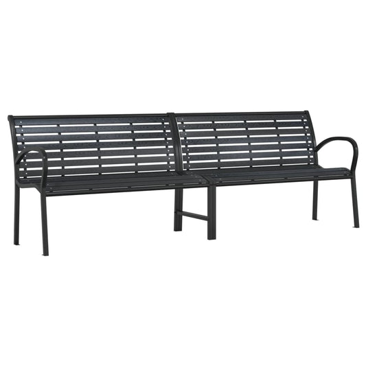 Twin Garden Bench Black 231 cm Steel and WPC Twin Garden Bench Black 231 cm Steel and WPC