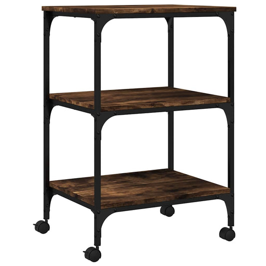 Printer Stand 3-Tier Smoked Oak 50x41x75 cm Engineered Wood Printer Stand 3-Tier Smoked Oak 50x41x75 cm Engineered Wood
