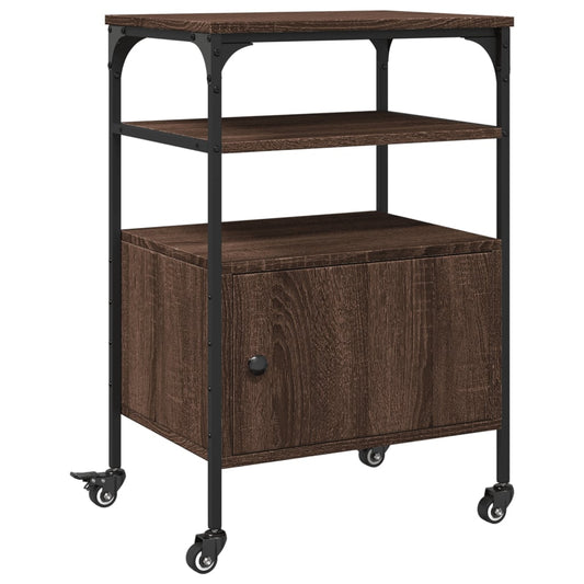 Printer Stand 3-Tier Brown Oak 50x40x76 cm Engineered Wood Printer Stand 3-Tier Brown Oak 50x40x76 cm Engineered Wood