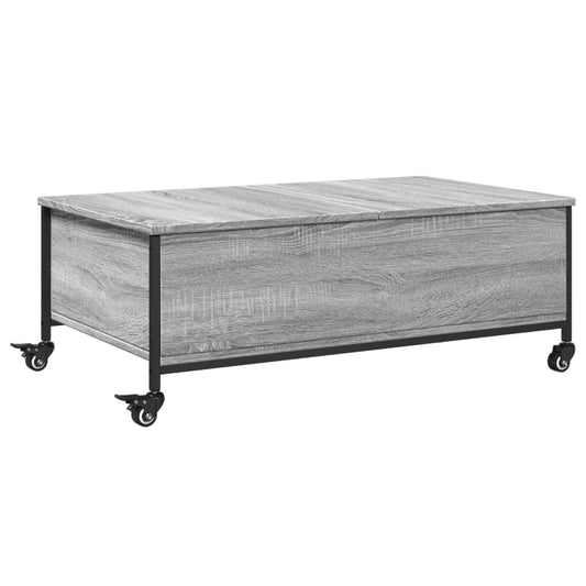 Coffee Table with Wheels Grey Sonoma 91x55x34 cm Engineered Wood Coffee Table with Wheels Grey Sonoma 91x55x34 cm Engineered Wood