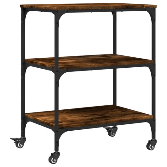 Kitchen Trolley Smoked Oak 60x41x76 cm Engineered Wood Kitchen Trolley Smoked Oak 60x41x76 cm Engineered Wood