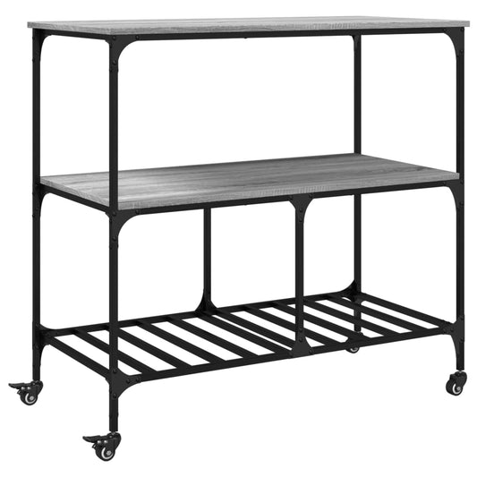 Kitchen Trolley Grey Sonoma 100x50x95 cm Engineered Wood Kitchen Trolley Grey Sonoma 100x50x95 cm Engineered Wood