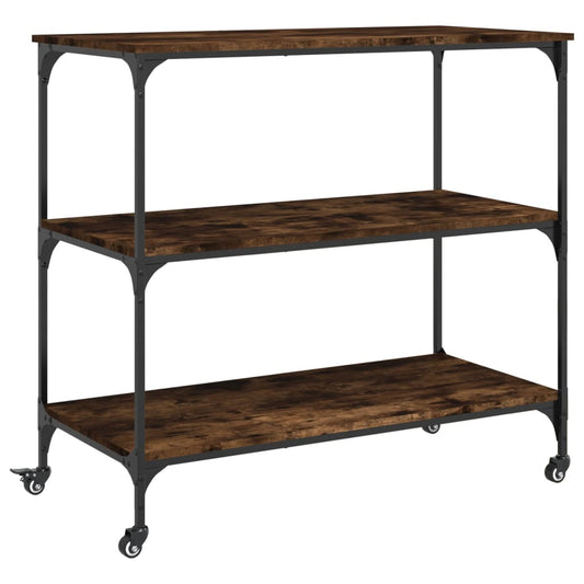 Kitchen Trolley Smoked Oak 102x50x95 cm Engineered Wood Kitchen Trolley Smoked Oak 102x50x95 cm Engineered Wood