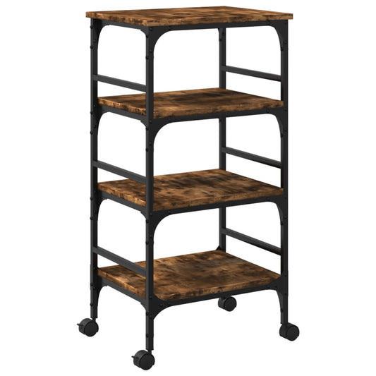 Kitchen Trolley Smoked Oak 45x35x89.5 cm Engineered Wood Kitchen Trolley Smoked Oak 45x35x89.5 cm Engineered Wood