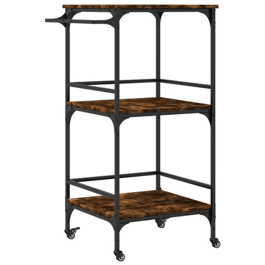 Kitchen Trolley Smoked Oak 60.5x50x105 cm Engineered Wood Kitchen Trolley Smoked Oak 60.5x50x105 cm Engineered Wood