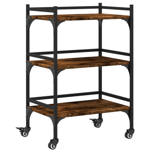 Kitchen Trolley Smoked Oak 50x35x75.5 cm Engineered Wood Kitchen Trolley Smoked Oak 50x35x75.5 cm Engineered Wood