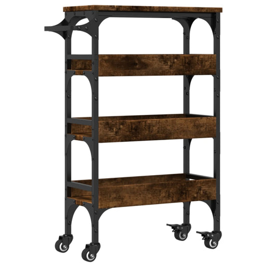 Kitchen Trolley Smoked Oak 53x20x76 cm Engineered Wood Kitchen Trolley Smoked Oak 53x20x76 cm Engineered Wood